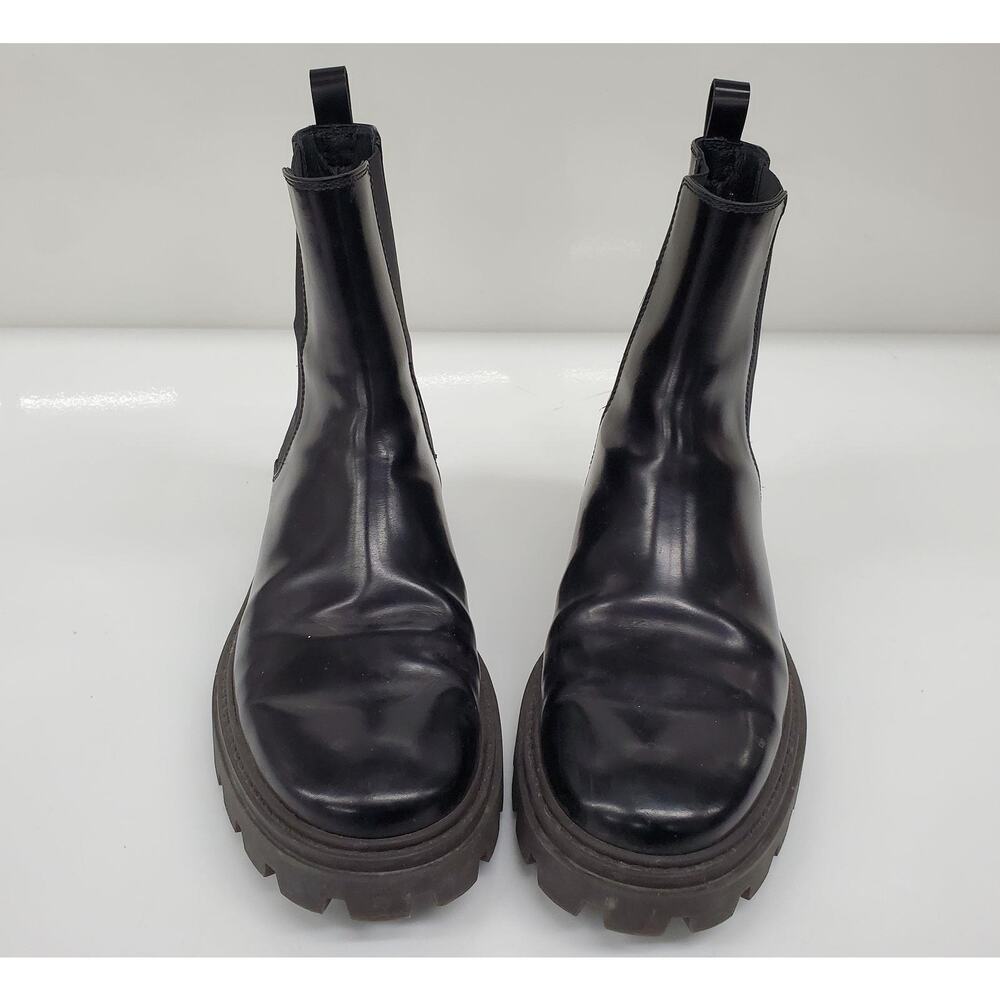 TOD'S Women's Black Leather Lug Sole Chelsea Boots Size 8 w/COA Size 39